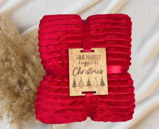 Wooden Blanket Tag – “Have Yourself a Cozy Little Christmas” | 8” x 8”