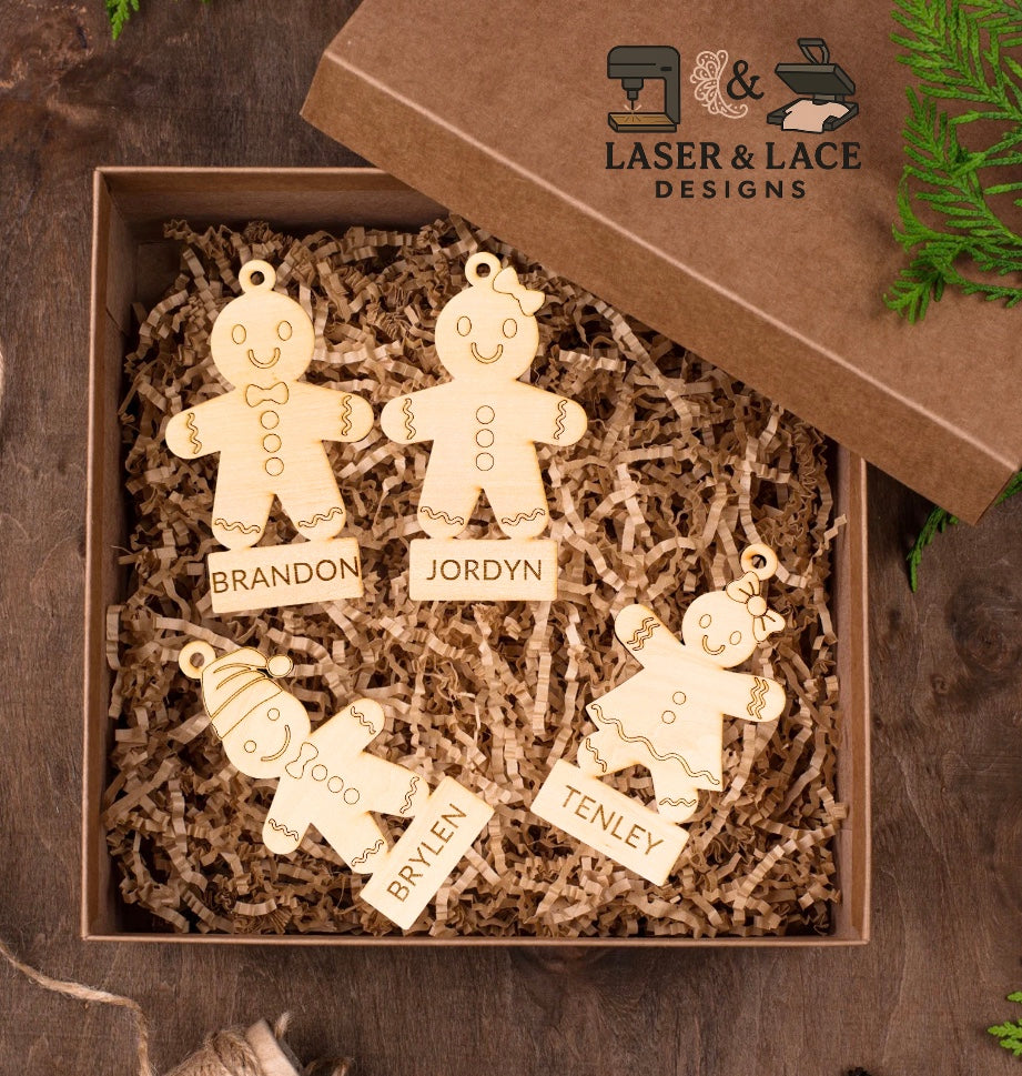 Personalized Gingerbread Ornaments – Custom Wood Holiday Keepsakes